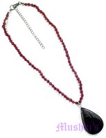 Seed bead with Glass Pendant necklace - click here for large view